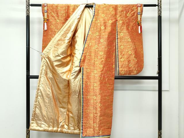 平和屋本店[]極上　七五三　女の子　7歳　祝着　十二単風　菊唐草文　金糸　逸品　CZAA4696s6