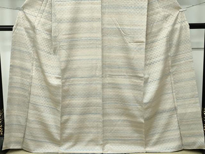 平和屋本店●極上　藍香房　花織　紬　横段文　逸品　CZAA4697s6