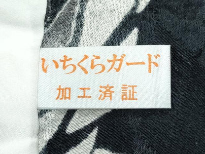 平和屋着物▽極上 小紋 単衣 薔薇 バラ 黒地 逸品 CZAA4699s6