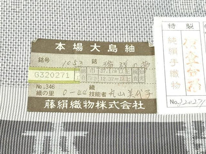 平和屋着物●極上　都喜ヱ門　本場大島紬　白大島　7マルキ　瑞祥の夢　丸山美代子作　藤絹織物謹製　証紙付き　逸品　CZAA4704s6