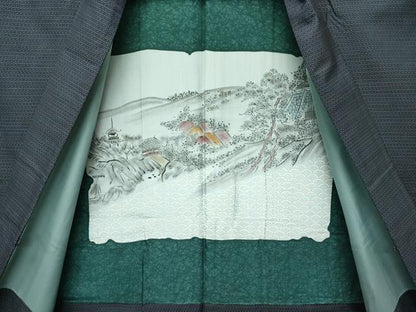 平和屋着物●極上　男性　本場大島紬　アンサンブル　80亀甲　総詰め　逸品　CZAA4706s6