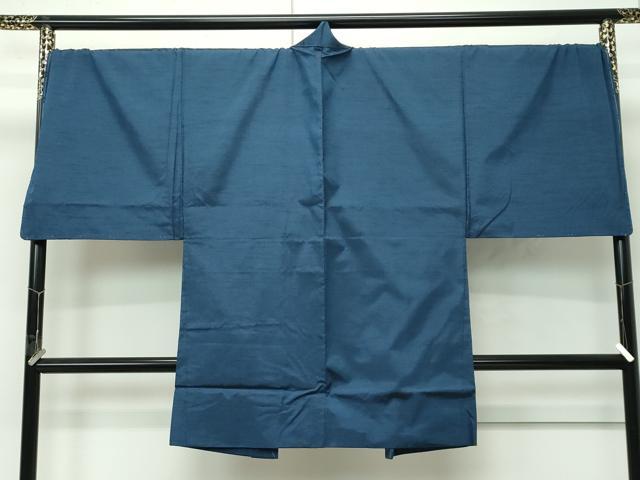 平和屋着物●極上　男性　紬　アンサンブル　キングサイズ　色無地　鉄御納戸色　逸品　未使用　CZAA4707s6