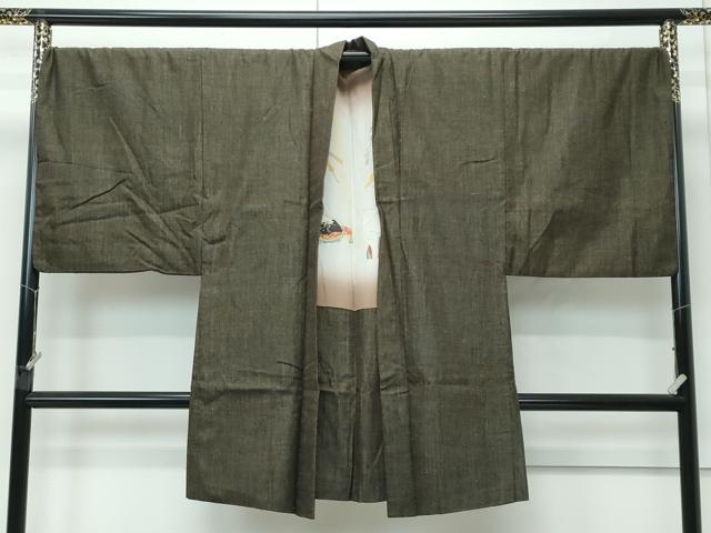 平和屋着物●極上　男性　紬　アンサンブル　キングサイズ　霞文　逸品　CZAA4709s6
