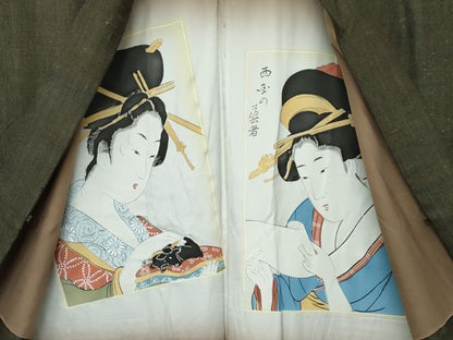 平和屋着物●極上　男性　紬　アンサンブル　キングサイズ　霞文　逸品　CZAA4709s6