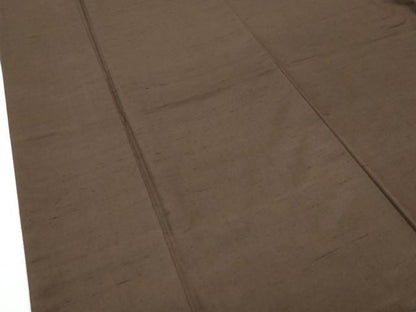 平和屋本店●極上　男性　紬　アンサンブル・長襦袢セット　色無地　涅色　逸品　CZAA4710s6
