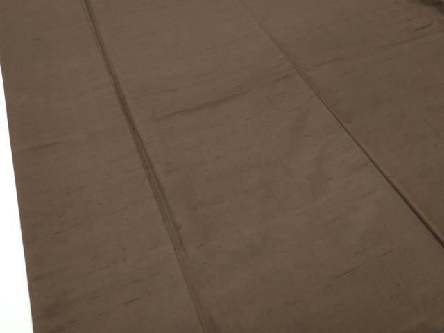 平和屋本店●極上　男性　紬　アンサンブル・長襦袢セット　色無地　涅色　逸品　CZAA4710s6