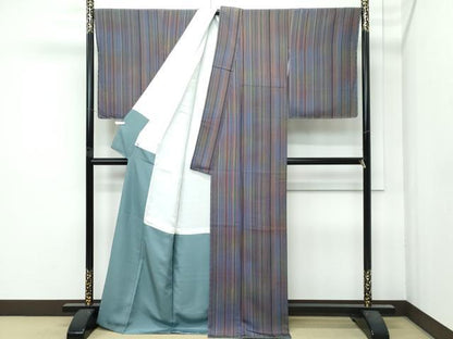 平和屋着物●極上　金彩友禅　卓越技能者・名工・和田光正　小紋　間道　反端付き　逸品　未使用　CZAA4713s6