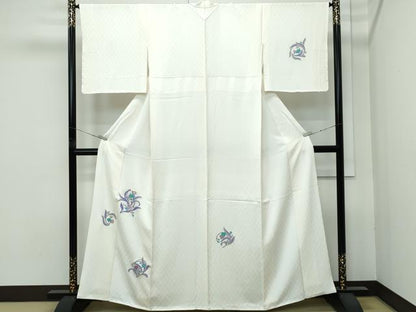 平和屋着物●極上　訪問着　草花文　金彩　鳥の子色地　逸品　未使用　CZAA4714s6