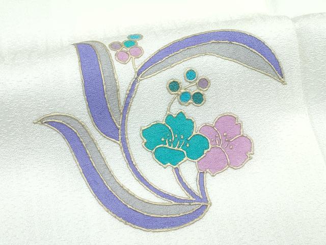平和屋着物●極上　訪問着　草花文　金彩　鳥の子色地　逸品　未使用　CZAA4714s6