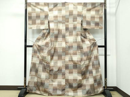 平和屋着物●極上　花織　紬　逸品　未使用　CZAA4715s6