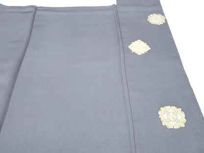平和屋本店●極上　訪問着　刺繍　正倉院花唐草文　紫鼠色地　逸品　未使用　CZAA4717s6