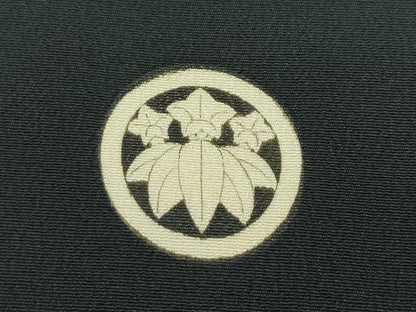 平和屋着物●極上　アンティーク　大正ロマン　振袖　刺繍　花車文　暈し染め　黒地　金彩　逸品　CZAA4720s6
