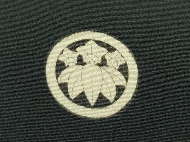平和屋着物●極上　アンティーク　大正ロマン　振袖　刺繍　花車文　暈し染め　黒地　金彩　逸品　CZAA4720s6