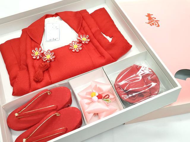 平和屋本店[]極上 七五三 女の子 3歳 被布・草履・巾着・髪飾りセット ４点セット 手描き 絞り 花毬文 金彩 逸品 新品 CZAA4722s6