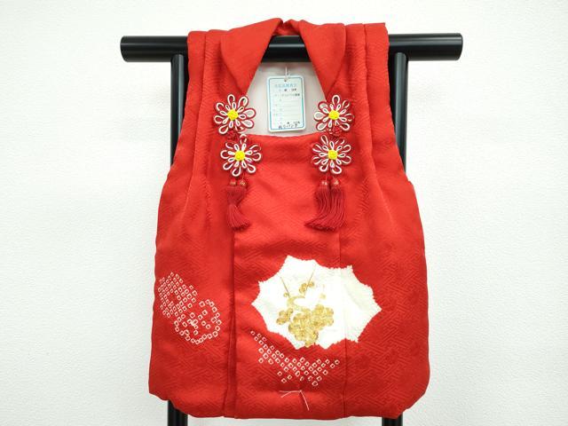 平和屋本店[]極上 七五三 女の子 3歳 被布・草履・巾着・髪飾りセット ４点セット 駒刺繍 絞り 梅 毬 逸品 新品 CZAA4725s6