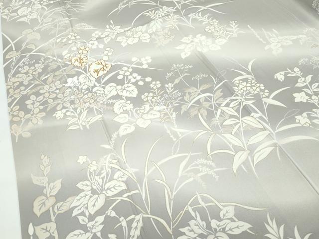 平和屋本店●極上　創業460年・千總　訪問着　駒刺繍　草花文　暈し染め　金彩　利休白茶色地　高島屋扱い　逸品　CZAA5720s6