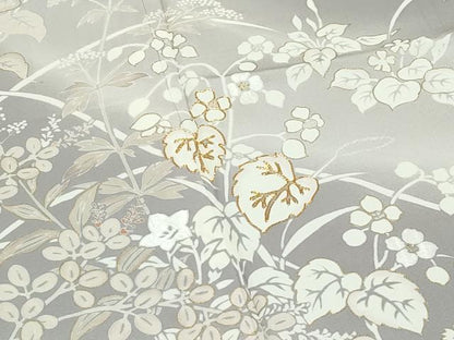 平和屋本店●極上　創業460年・千總　訪問着　駒刺繍　草花文　暈し染め　金彩　利休白茶色地　高島屋扱い　逸品　CZAA5720s6
