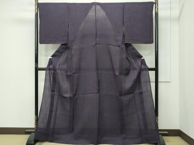 平和屋着物＊極上 夏物 本場小千谷ちぢみ 紅消鼠色 反端付き