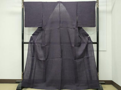 平和屋着物＊極上 夏物 本場小千谷ちぢみ 紅消鼠色 反端付き 麻 逸品 未使用 CZAA4735s6