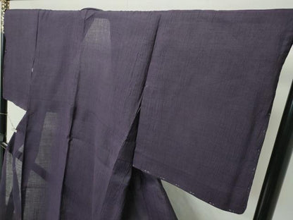 平和屋着物＊極上 夏物 本場小千谷ちぢみ 紅消鼠色 反端付き 麻 逸品 未使用 CZAA4735s6