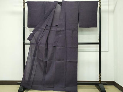 平和屋着物＊極上 夏物 本場小千谷ちぢみ 紅消鼠色 反端付き 麻 逸品 未使用 CZAA4735s6