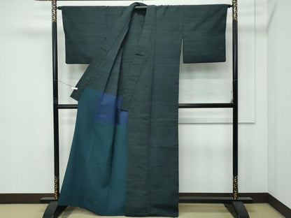 平和屋着物●極上　紬　胴抜き仕立て　霞文　逸品　CZAA4736s6