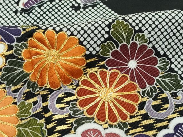 平和屋着物●極上　創業460年・千總　黒留袖　駒刺繍　草花松文　金彩　高島屋扱い　逸品　CZAA4738s6
