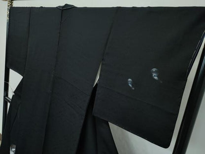 平和屋着物●極上　訪問着　犬　黒地　反端付き　逸品　未使用　CZAA4741s6