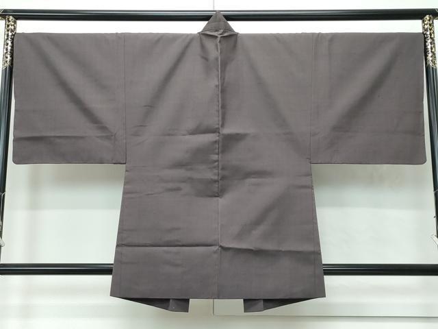 平和屋着物●極上　男性　伝統工芸士　七代目　吉澤与市　紬　アンサンブル　色無地　黒橡色　やまと誂製　証紙付き　逸品　CZAA4749s6
