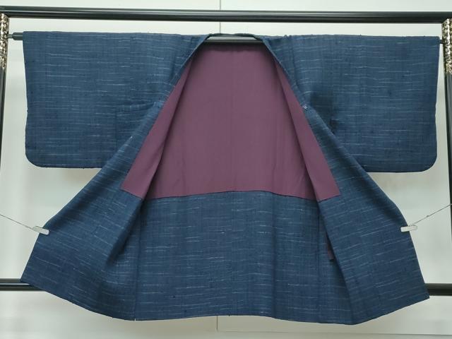 平和屋着物■極上　浦野理一　経節紬　道行コート　霞文　逸品　CZAA4750s6