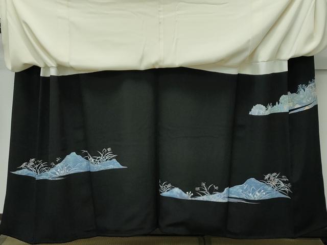 平和屋本店●極上　加賀友禅の巨匠　初代　由水十久　黒留袖　戦　逸品　CZAA4756s6