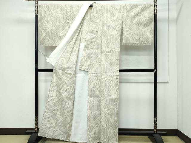 平和屋本店▽極上　本場結城紬　重要無形文化財　単衣　100亀甲　吉祥文　証紙付き　逸品　未使用　CZAA4760s6