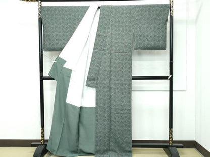 平和屋着物●極上　重要無形文化財　人間国宝　中村勇二郎　江戸小紋　古代菊　逸品　未使用　CZAA4762s6