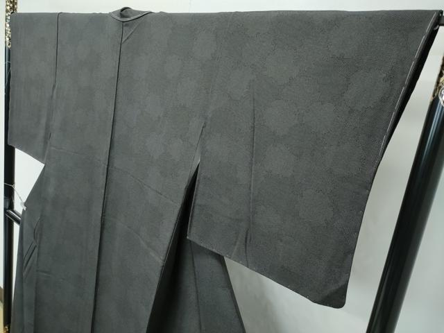 平和屋着物●極上　江戸小紋　彫士:双光　染士:昌亮　雪輪文様　鮫小紋柄　行儀　角通し　黒地　逸品　未使用　CZAA4765s6 平和屋着物○極上 江戸小紋 彫士:双光 染士:昌亮 雪輪文様