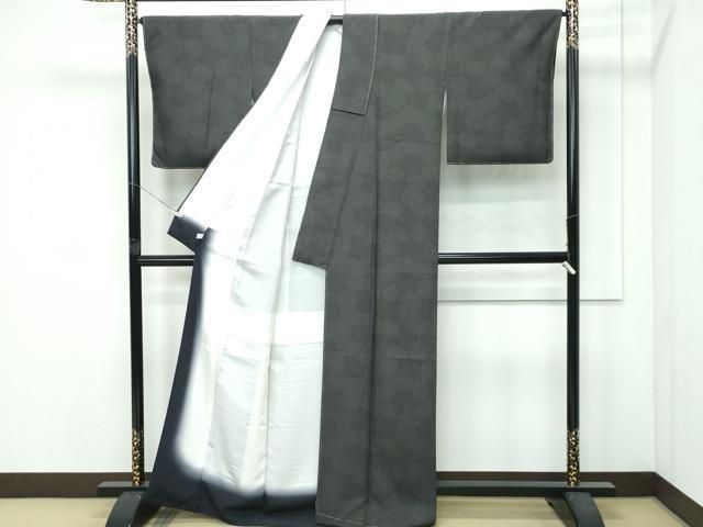 平和屋着物●極上　江戸小紋　彫士:双光　染士:昌亮　雪輪文様　鮫小紋柄　行儀　角通し　黒地　逸品　未使用　CZAA4765s6 平和屋着物○本草木染作家 圓啓 江戸小紋 鮫小紋柄 正絹 逸品 未使用