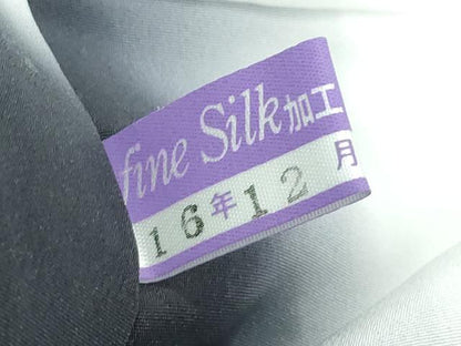 平和屋着物●極上　江戸小紋　彫士:双光　染士:昌亮　雪輪文様　鮫小紋柄　行儀　角通し　黒地　逸品　未使用　CZAA4765s6
