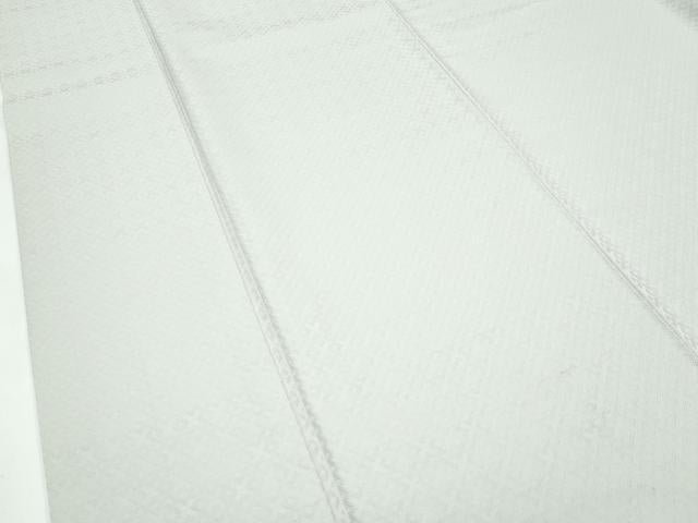 平和屋着物●極上　児島廣和　アトリエ 聖jin苑　色無地　灰白色　菱地紋　逸品　CZAA4767s6