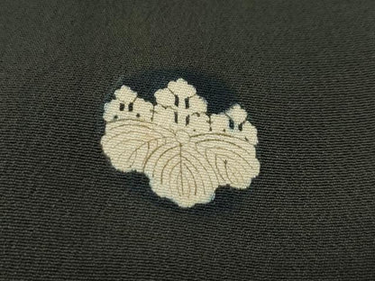 平和屋着物●極上　アンティーク　大正ロマン　振袖　駒刺繍　松竹梅草花文　黒地　金彩　逸品　CZAA4772s6