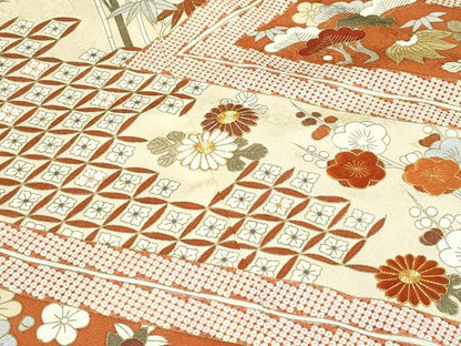 平和屋本店■極上　銀座きしや　訪問着　駒刺繍　宝尽松竹梅松皮取文様　金彩　たとう紙・共箱付き　逸品　CZAA4776s6