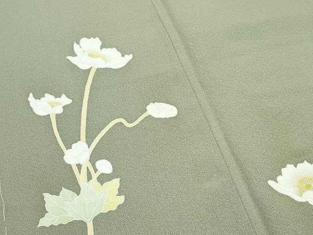 平和屋本店●極上　本加賀友禅作家　由水煌人　訪問着　草花文　油色地　さが美扱い　逸品　未使用　CZAA4777s6
