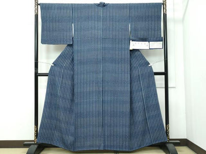平和屋着物●極上　天然藍染　江戸小紋　間道　上代118万　証紙付き　逸品　CZAA4779s6