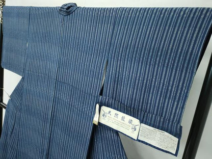 平和屋着物●極上　天然藍染　江戸小紋　間道　上代118万　証紙付き　逸品　CZAA4779s6