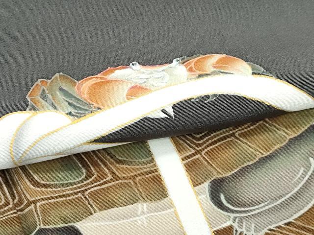 平和屋着物○極上 京友禅作家 倉田泰波 色留袖 解蟹五万