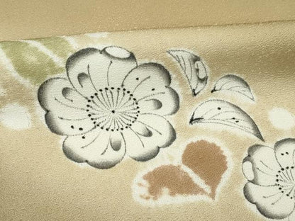 平和屋着物●極上　染色作家　小倉淳史　辻が花　絞り　暈し染め　桑染色地　逸品　CZAA4785s6