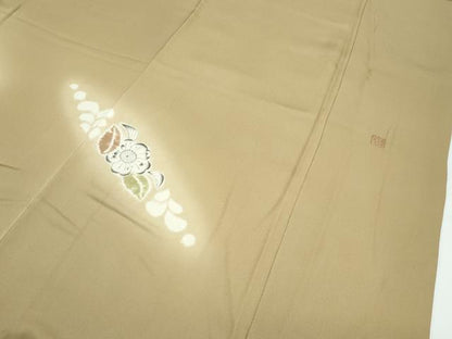 平和屋着物●極上　染色作家　小倉淳史　辻が花　絞り　暈し染め　桑染色地　逸品　CZAA4785s6