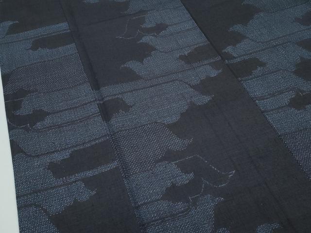 平和屋着物○極上 本場結城紬 重要無形文化財 80亀甲 奥順 鳥