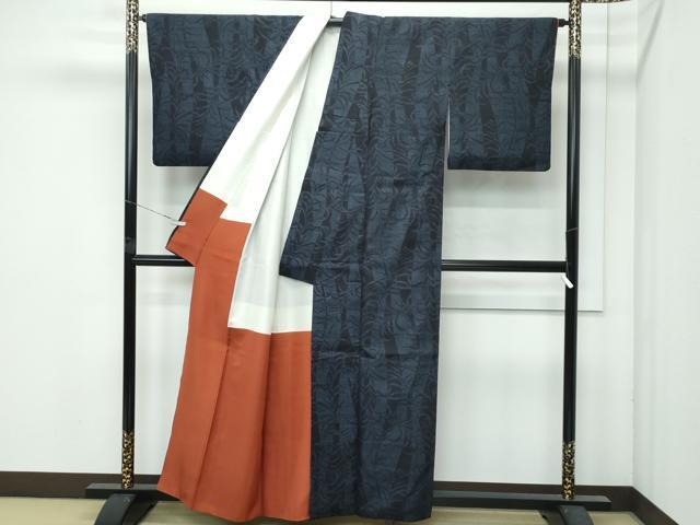平和屋着物●極上　本場結城紬　重要無形文化財　100亀甲　草木文　証紙付き　逸品　CZAA5746s6