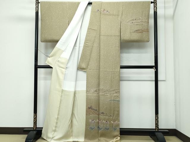 平和屋着物●極上　倉染匠　猟彩友禅作家　倉翔篁　訪問着　シルクロード　油色地　逸品　CZAA4790s6