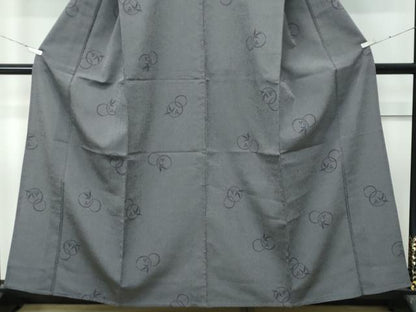 平和屋着物▽極上 本塩沢 単衣 南天 縞 紅消鼠色地 逸品 未使用 CZAA4791s6