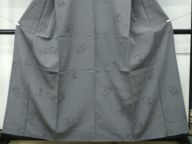 平和屋着物▽極上 本塩沢 単衣 南天 縞 紅消鼠色地 逸品 未使用 CZAA4791s6